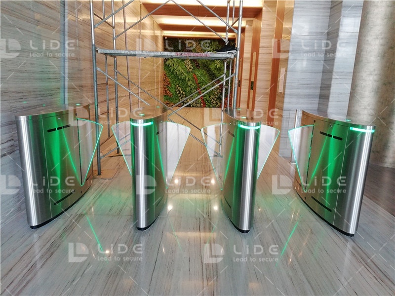 Automatic flap barrier turnstile gate for office building