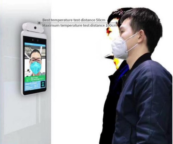 facial recognition and temperature detection device