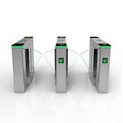 Employee access control optical flap barrier gate